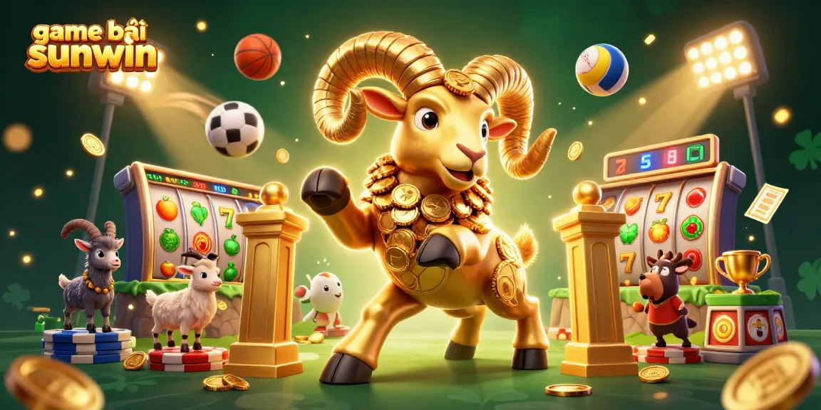 Experience the excitement of game bài sunwin with vibrant 3D elements showcasing thrilling jackpots and sports betting.